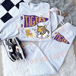 Gray LSU Tigers Women’s 2 piece set Small-2X